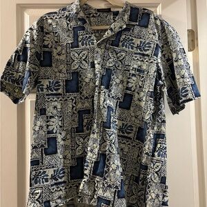 Royal Creations Blue and White Patterned Men's Shirt